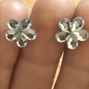 Silver flower earrings
